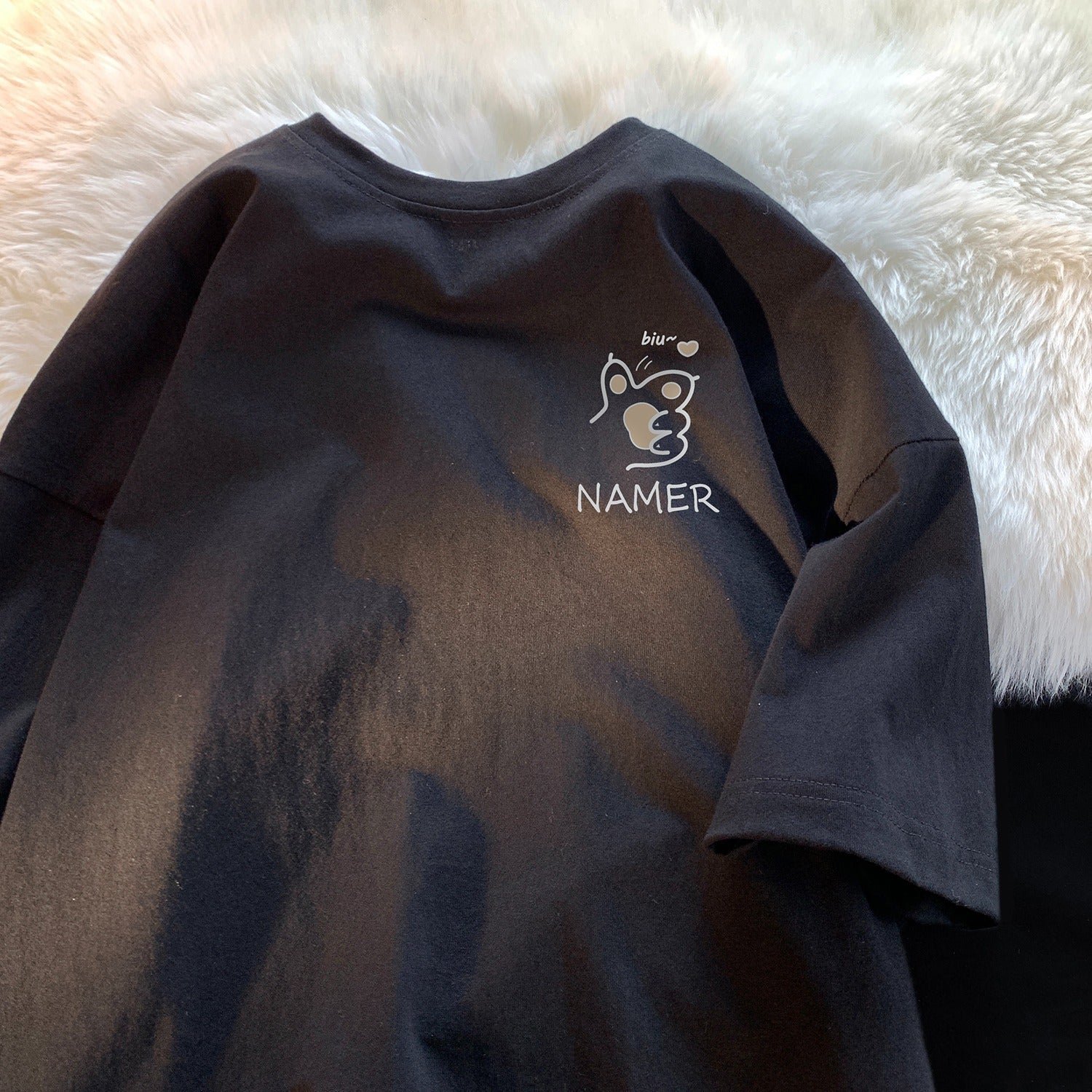 Cartoon Half Sleeve Hong Kong Style Chic Boys T-shirt