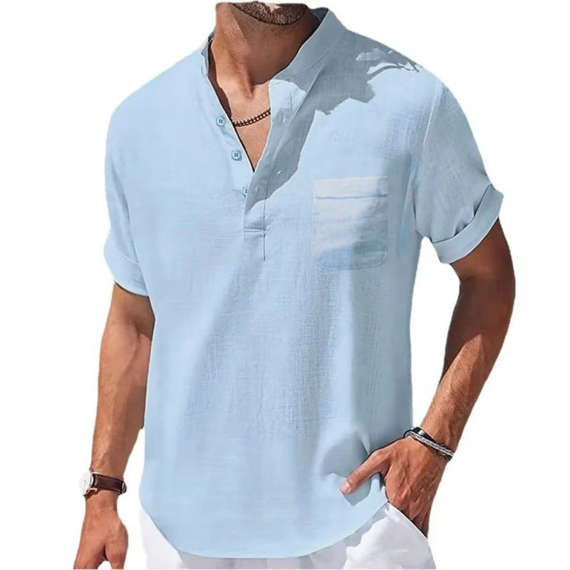 Cotton Linen Linen Men's Short-sleeved T-shirt