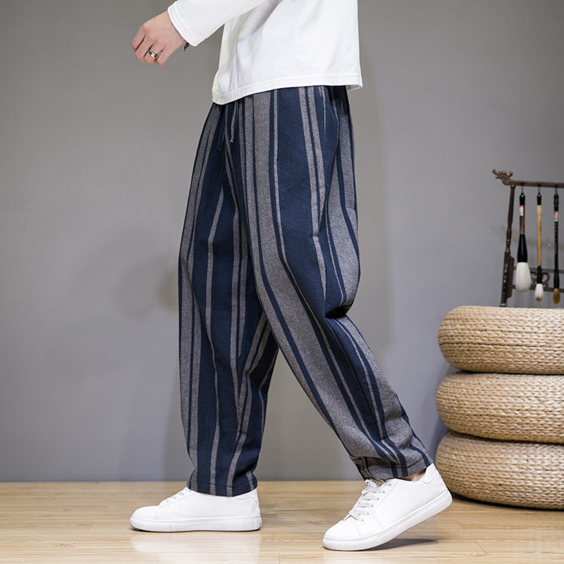 Bold Stripes Wide Men's Casual Pants