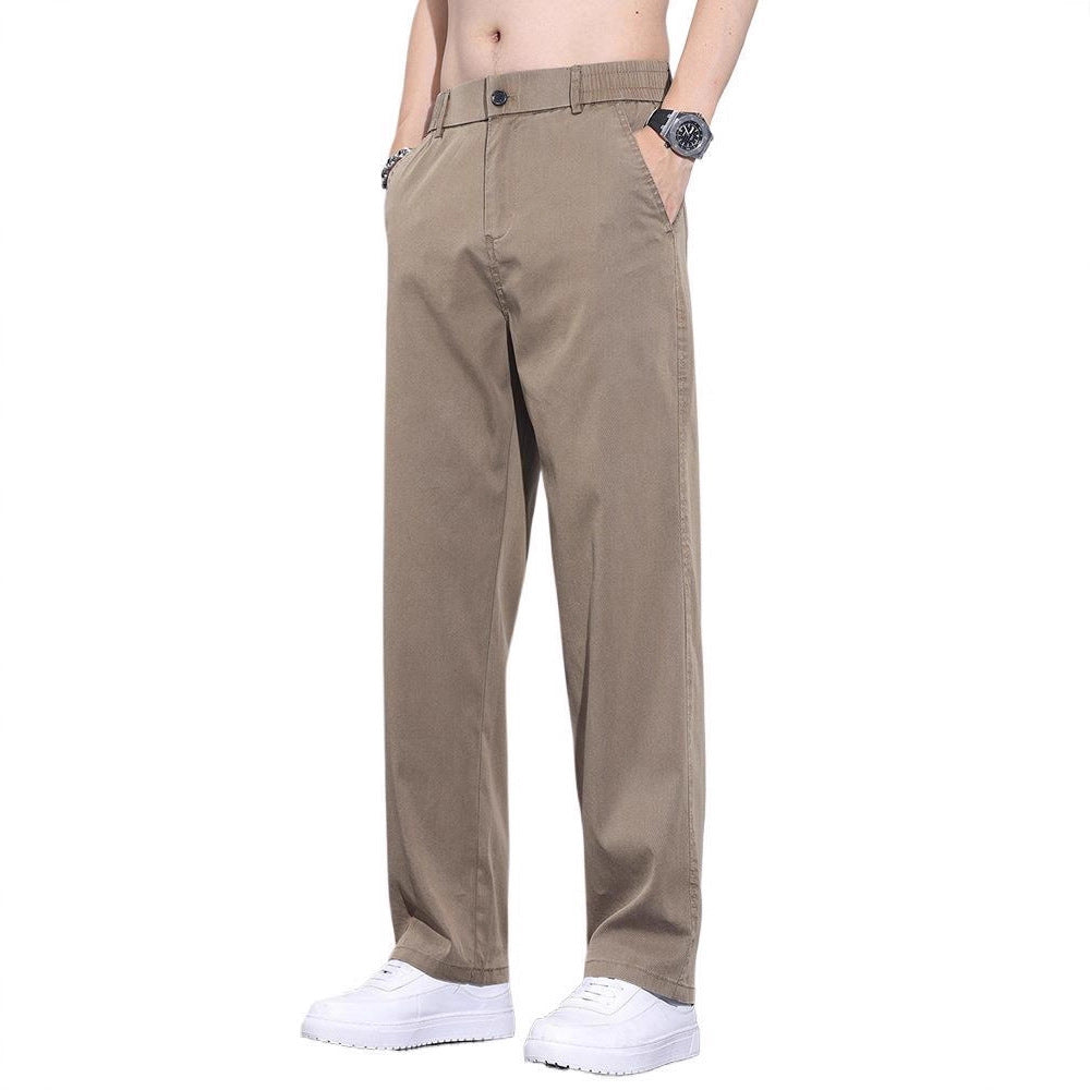 Thin Stretch Business Straight Loose-fitting Wide-leg Trousers