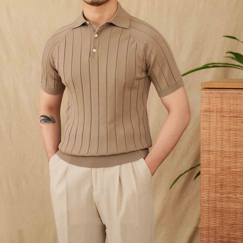 All-matching Slim Fit Sunken Stripe Knitwear