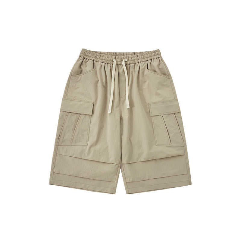 Cargo Pocket Cropped Pants Japanese American Style