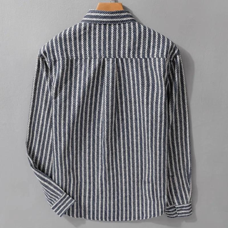 Spring Men's Collar Shirt Jacket  Personalized Striped