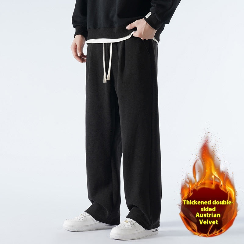 Double-sided Polar Fleece Fleece-lined Thickened Men's Sports Casual Pants