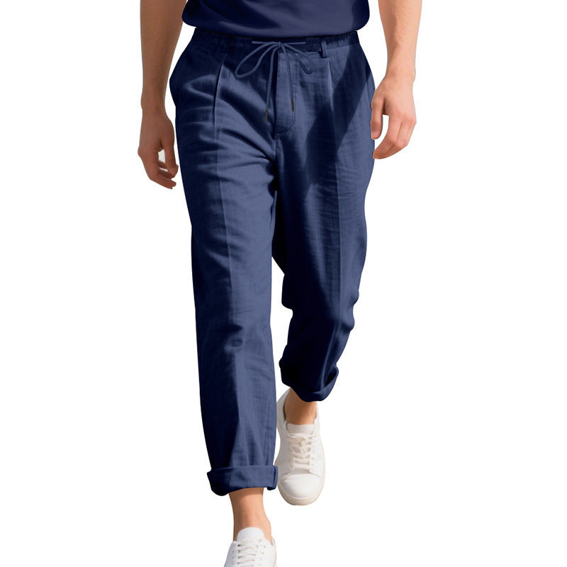 American Linen Men's Casual Pants Summer Loose Straight
